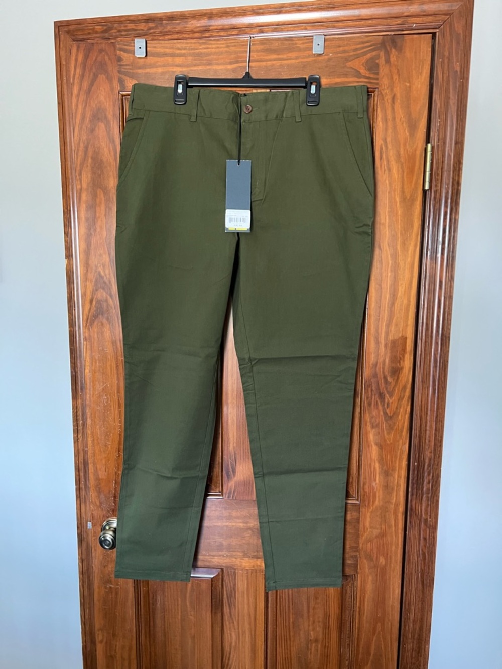 Men's Olive Green Slim Chino Pants